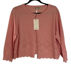 Grace Karin Pink Cropped Cardigan Sweater Size 2XL New with tags